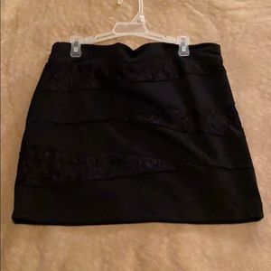 Black tight mini skirt